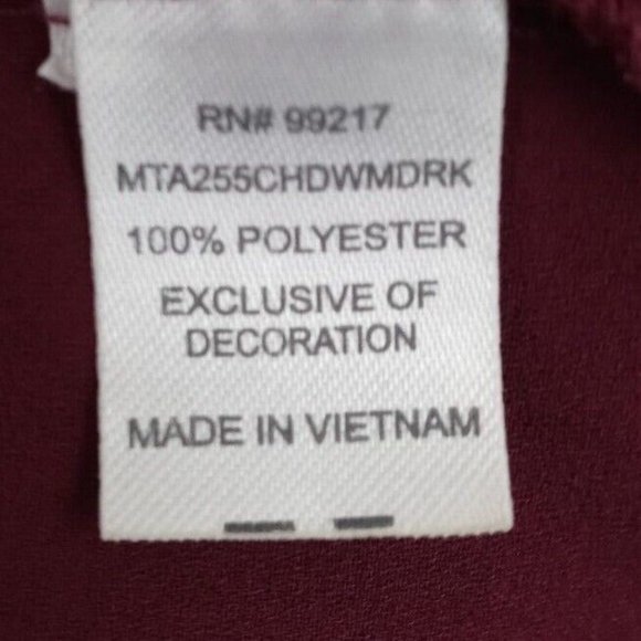 Charming Charlie Women's Burgandy/Maroon Blouse With Metallic Embroidery Large - Picture 6 of 7